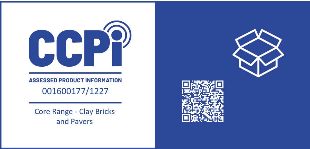 High-quality brick and paver assessed product information label for construction supplies.